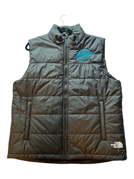 The North Face Other - The North Face Black Quilted Insulated Puffer Vest with Turquoise Logo L EUC